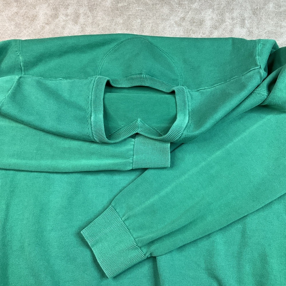 Lacoste Garment Dyed Sweater Mens 4 M Green Lightweight V Neck Alligator Logo - Picture 6 of 7